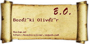 Bozóki Olivér névjegykártya